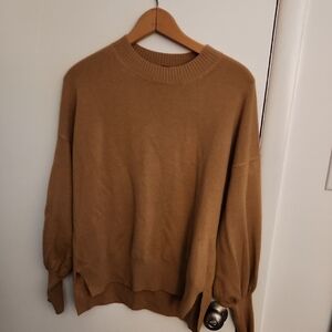 Womens French Connection Tan Ribbed Sweater XS